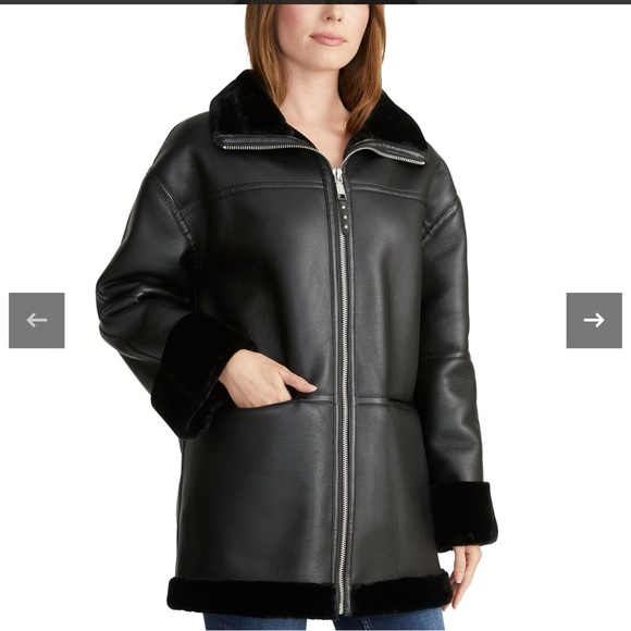 NEW! Rebecca Minkoff / Faux Leather Coat - Picture 4 of 7